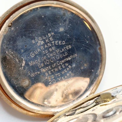 976 - A gold plated full hunter pocket watch, the enamel dial signed Camerer Cuss & Co, 186 Uxbridge Road,... 