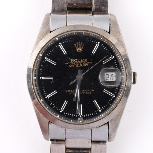 1023 - ***Withdrawn*** A gentlemans stainless steel Rolex Oyster Perpetual Date Datejust wristwatch, with b... 