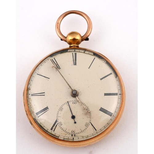 1026 - An 18ct gold open face pocket watch, Bround & Son, Gloucester Street, London