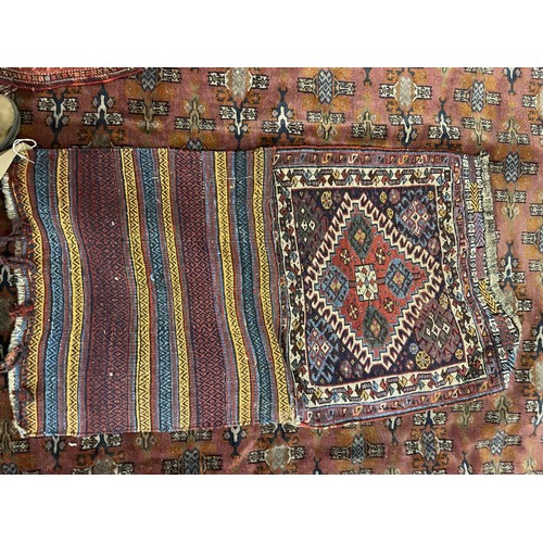 1634 - A Qachai rug, 71 x 54 cm, and another 102 x 58 cm (2)