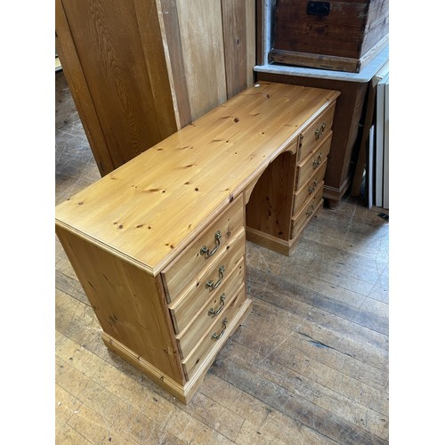 1720 - A mahogany tilt top table, 75 cm diameter, a pine dressing table, a bureau, a mirror, and a pine box... 