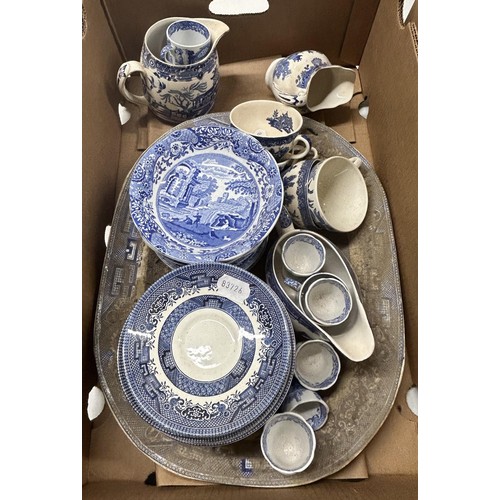 1472 - Assorted blue and white china (3 boxes)