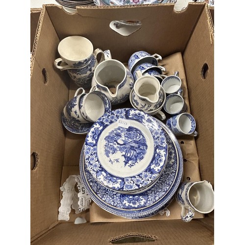 1472 - Assorted blue and white china (3 boxes)