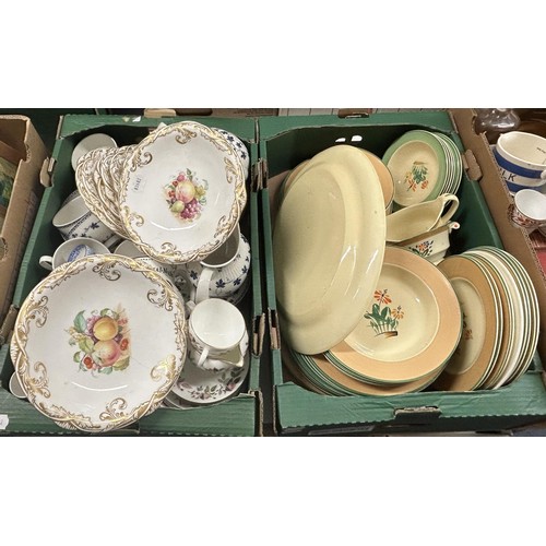 1476 - A 1930s part dinner service, assorted ceramics, glass and prints (6 boxes)