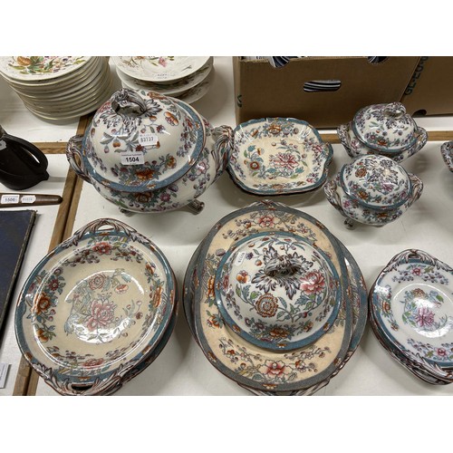 1504 - A late 19th century extensive part dinner service, decorated the Indian tree pattern