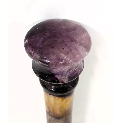 1542 - A Blue John walking stick/parasol handle