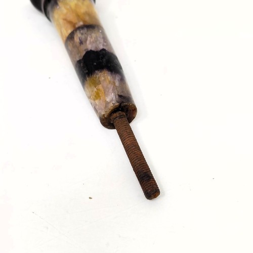 1542 - A Blue John walking stick/parasol handle