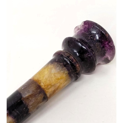 1542 - A Blue John walking stick/parasol handle