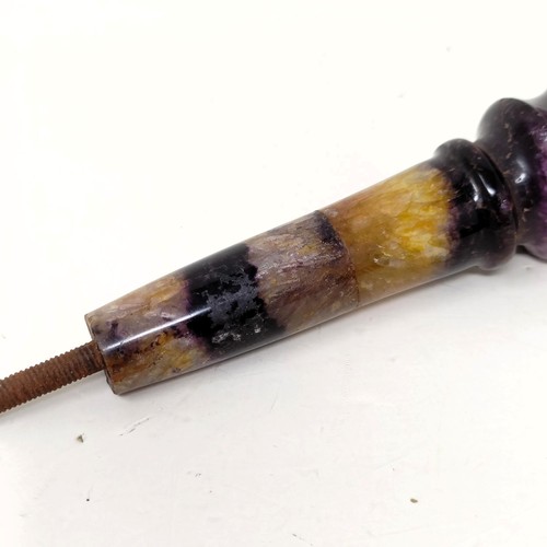 1542 - A Blue John walking stick/parasol handle