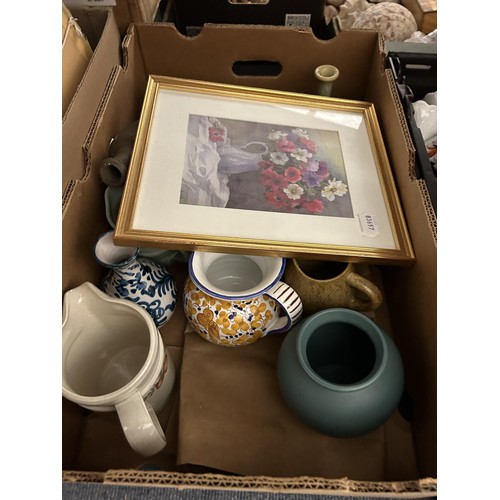 1483 - Assorted pictures prints and ceramics (2 boxes)