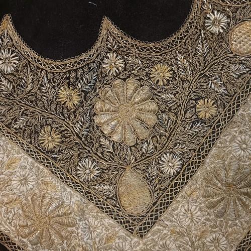 1435 - An embroidered panel, decorated foliate forms, 127 x 118 cm 
Provenance:  Originally embroidered by ... 