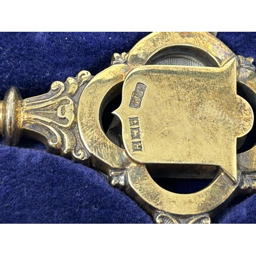 706 - A silver gilt presentation key, Birmingham 1957, cased