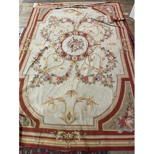 927 - An Aubusson style needlepoint carpet, 225 x 173 cm