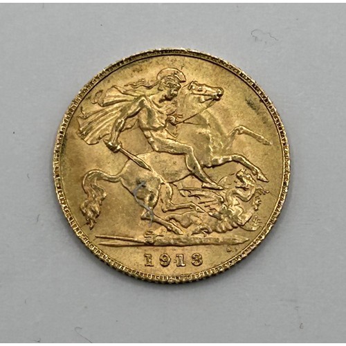 13 - A George V gold half sovereign, 1913