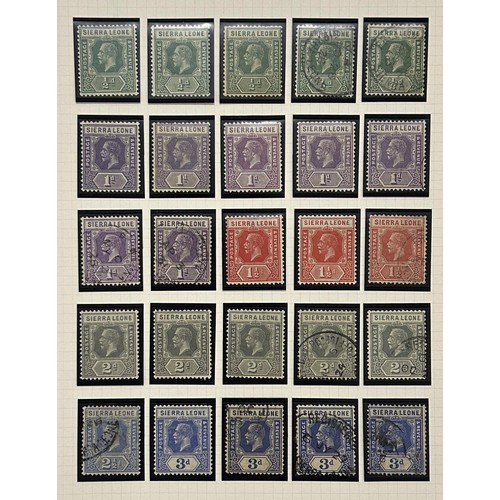 103 - Sierra Leone - A fine unused and used QV-QE2 collection in an album with better sets and values. Hug... 