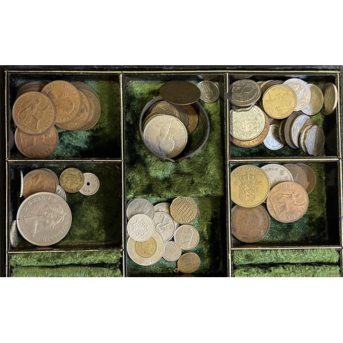 28 - Assorted world coins (2 boxes)