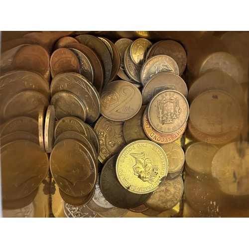 28 - Assorted world coins (2 boxes)