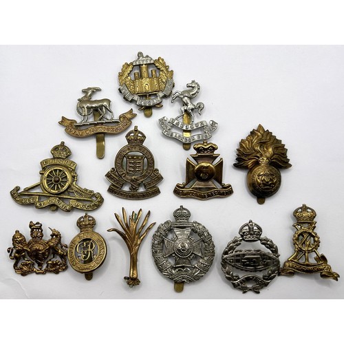 56 - Assorted regimental cap badges, and other items