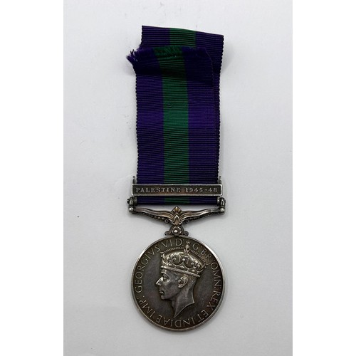 59 - A General Service Medal, awarded to 2670869 GDSM D Large Coldstream Guards, with Palestine 1945-48 c... 