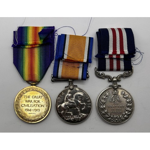 62 - A group of three medals, awarded to 181931 SPR A2/CPL N Carmichael RE, comprising a Military Medal, ... 