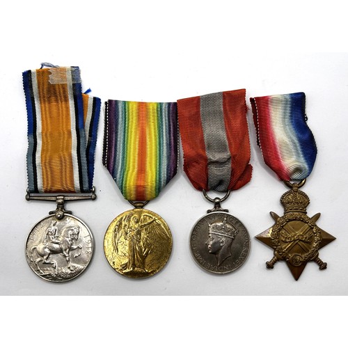 72 - A 1914-1915 Star Trio, awarded to 55771 Dvr R Horley RFA, and an Imperial Service Medal, issued to W... 