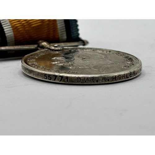 72 - A 1914-1915 Star Trio, awarded to 55771 Dvr R Horley RFA, and an Imperial Service Medal, issued to W... 