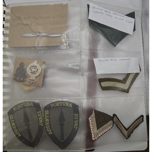 76 - Assorted military badges, Masonic medals and other items in an album