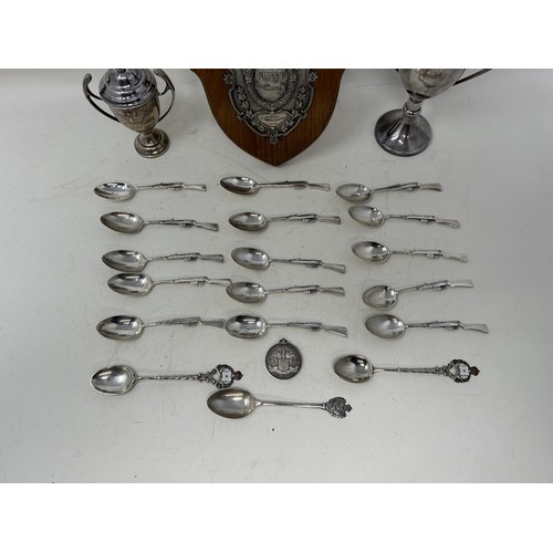 77 - A group of items, formerly belonging to L/Sgt G S Cooper, comprising a silver Southampton & District... 