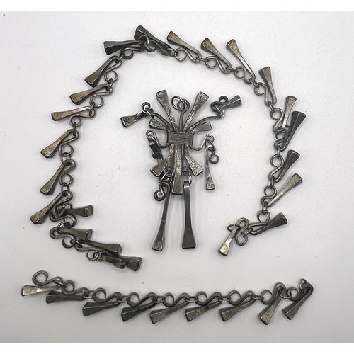 637 - ***On instructions of the family regretfully withdrawn*** A Scandinavian style metal necklace, with ... 