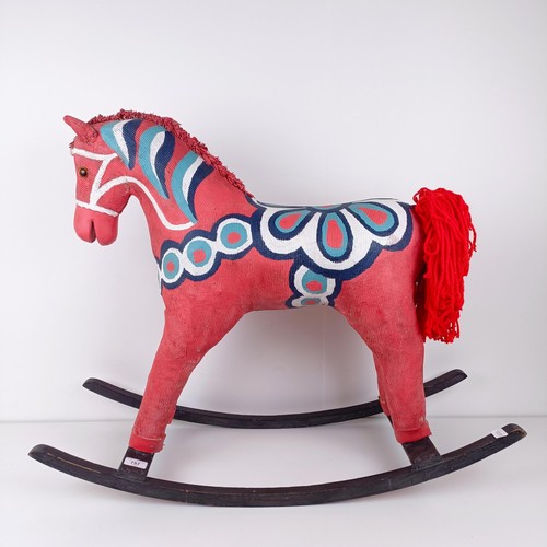 757 - A Dala style rocking horse, 80 cm wide