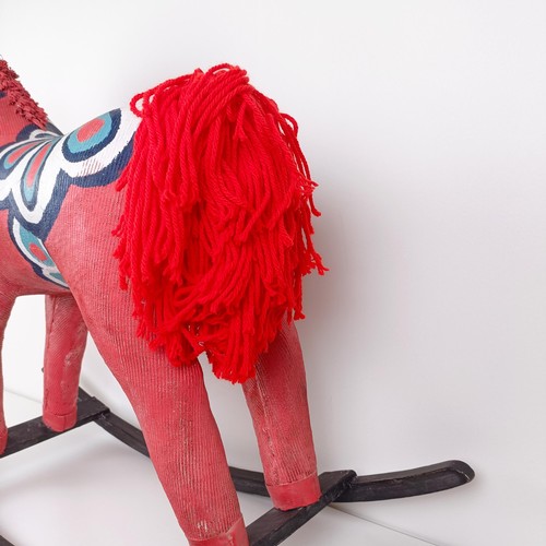 757 - A Dala style rocking horse, 80 cm wide