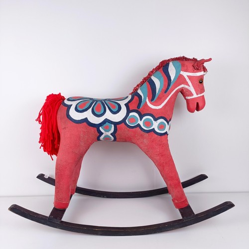 757 - A Dala style rocking horse, 80 cm wide