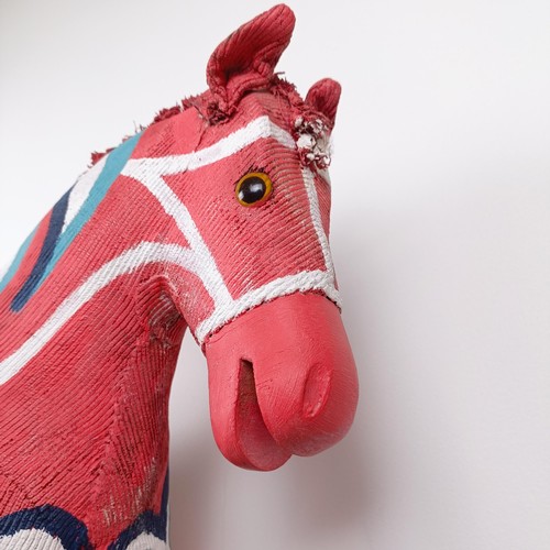 757 - A Dala style rocking horse, 80 cm wide