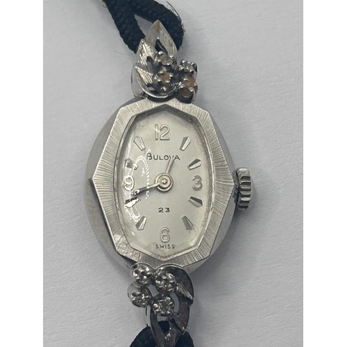 616 - ***On instructions of the family regretfully withdrawn*** A ladies 14ct gold Bulova cocktail wristwa... 