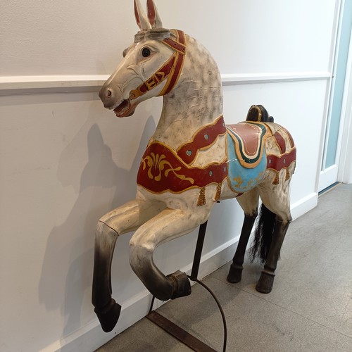 761 - A painted carousel type horse, 127 cm high