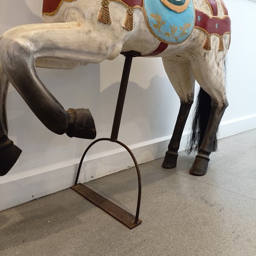 761 - A painted carousel type horse, 127 cm high