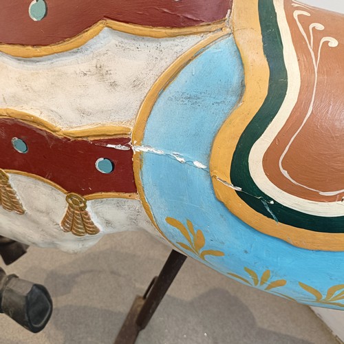 761 - A painted carousel type horse, 127 cm high