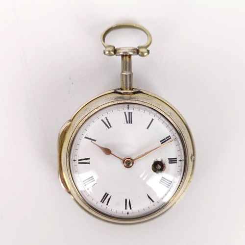 569 - An 18th century silver open face pocket watch, with a fusee movement, London 1797