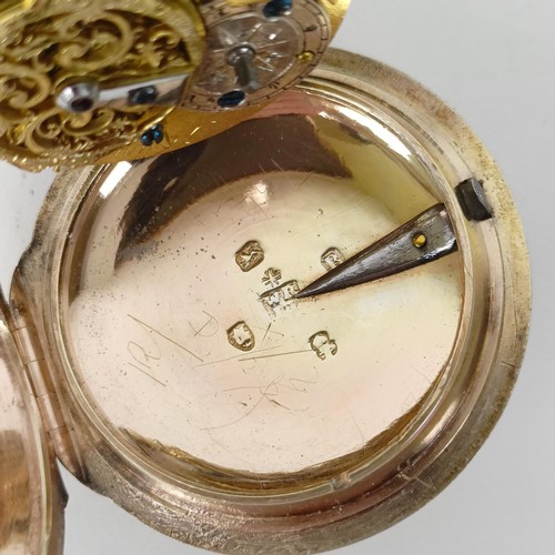 569 - An 18th century silver open face pocket watch, with a fusee movement, London 1797