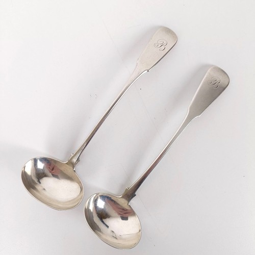 659 - A pair of Scottish silver provincial pattern sauce ladles, 1.9 ozt