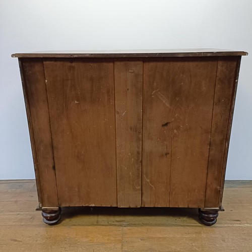 1001 - A 19th century mahogany chest, of two short and three long graduated drawers, 120 cm wide