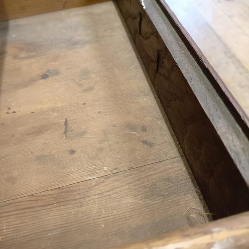 1006 - A 19th century oak lowboy, having four drawers, on cabriole legs, 89 cm wide