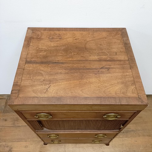 1013 - A 19th century mahogany tambour front night commode, 54 cm wide