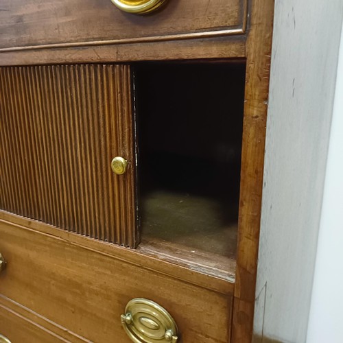 1013 - A 19th century mahogany tambour front night commode, 54 cm wide