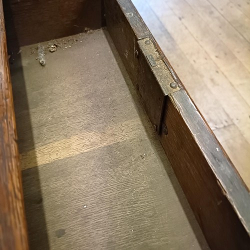 1020 - A 18th century oak bureau, with original handles, 92 cm wide