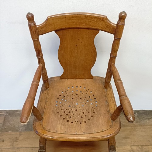 1029 - A childs metamorphic highchair, with faux bamboo supports, 100 cm high