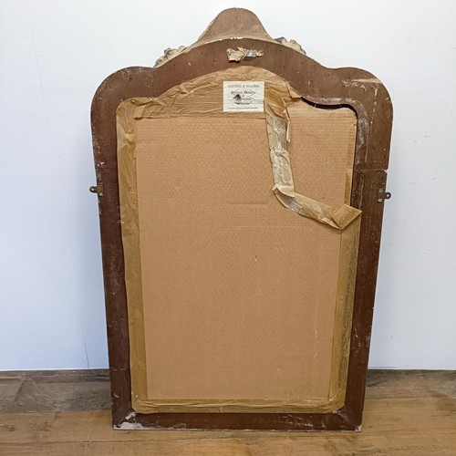 1039 - A gilt gesso Rococo style pier mirror, 125 x 78 cm