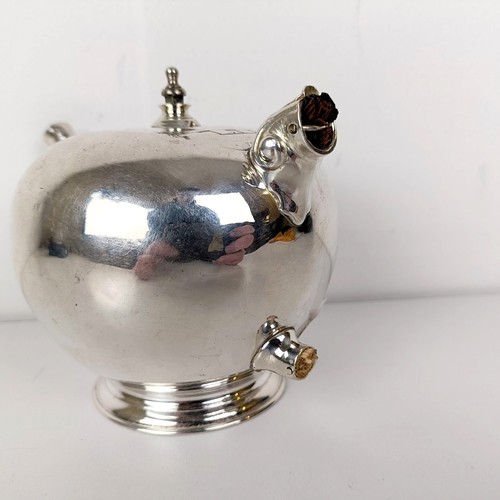 714A - A George III silver bullet form teapot, London 1776, 13.7 ozt, lacking handle