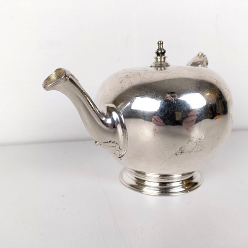 714A - A George III silver bullet form teapot, London 1776, 13.7 ozt, lacking handle