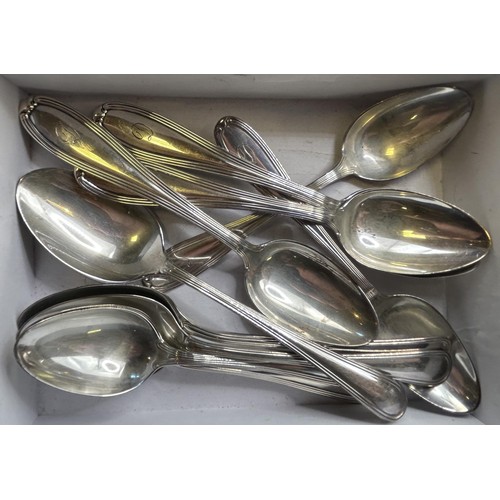 679 - Assorted sterling silver coloured metal teaspoons